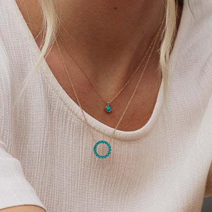 Cleo Turquoise Circle Necklace