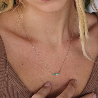 Birdie Turquoise Bar Necklace